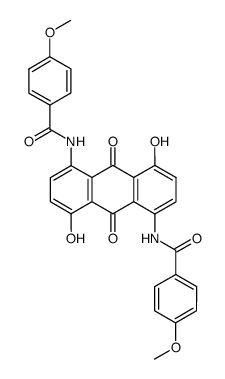 N,N'-(9,10-dihydro-4,8-dihydroxy-9,10-dioxoanthracene-1,5-diyl)bis[4-methoxybenzamide] structure