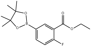 Ethyl 2-fluoro-5-(4,4,5,5-tetramethyl-1,3,2-dioxaborolan-2-yl)benzoate structure