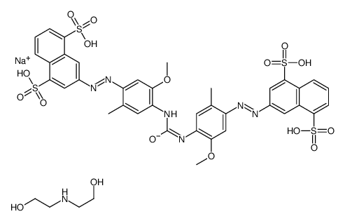 3,3'-[carbonylbis[imino(5-methoxy-2-methyl-p-phenylene)azo]]bis[naphthalene-1,5-disulphonic] acid, compound with 2,2'-iminodiethanol, sodium salt picture