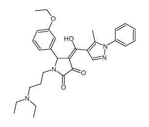 1-[3-(diethylamino)propyl]-5-(3-ethoxyphenyl)-4-[hydroxy-(5-methyl-1-phenylpyrazol-4-yl)methylidene]pyrrolidine-2,3-dione结构式