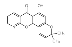 6-hydroxy-3,3-dimethyl-3H-pyrano<2',3':7,8>chromeno<2,3-b>pyridin-7-one结构式