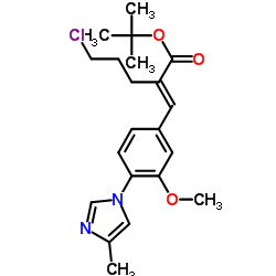 2-Methyl-2-propanyl (2E)-5-chloro-2-[3-methoxy-4-(4-methyl-1H-imidazol-1-yl)benzylidene]pentanoate结构式