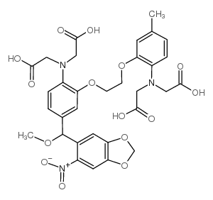 2-[2-[2-[2-[bis(carboxymethyl)amino]-5-[methoxy-(6-nitro-1,3-benzodioxol-5-yl)methyl]phenoxy]ethoxy]-N-(carboxymethyl)-4-methylanilino]acetic acid结构式