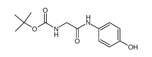 2-(t-Butoxycarbonyl)amino-N-(4-hydroxyphenyl)acetamide结构式