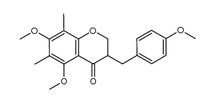 5,7-dimethoxy-6,8-dimethyl-3-(4-methoxybenzyl)chroman-4-one Structure