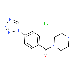 1-[4-(1H-四唑-1-基)苯甲酰基]哌嗪盐酸盐结构式