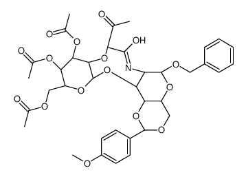 Benzyl 2-Acetamido-2-deoxy-4,6-O-(4’-methoxybenzylidene)-3-O-(2’,3’,4’,6’-tetra- O-acetyl-β-D-galactopyranosyl)-α-D-galactopyranoside structure