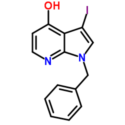 1-Benzyl-3-iodo-4-hydroxy-7-azaindole structure