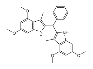 2-[(4,6-dimethoxy-3-methyl-1H-indol-2-yl)-phenylmethyl]-4,6-dimethoxy-3-methyl-1H-indole Structure