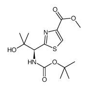 (S)-methyl 2-[1-(tert-butoxycarbonylamino)-2-hydroxy-2-methylpropyl]thiazole-4-carboxylate结构式