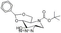 2-AZIDO-4,6-O-BENZYLIDENE-N-(TERT-BUTOXYCARBONYL)-1,2,5-TRIDEOXY-1,5-IMINO-D-GLUCITOL结构式