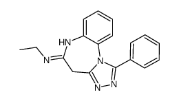 N-ethyl-1-phenyl-4H-[1,2,4]triazolo[4,3-a][1,5]benzodiazepin-5-amine结构式