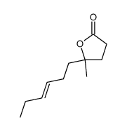 γ-Methyl-γ-(hex-3t-enyl)-butyrolacton结构式