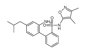 2-[2-amino-4-(2-methylpropyl)phenyl]-N-(3,4-dimethyl-1,2-oxazol-5-yl)benzenesulfonamide结构式