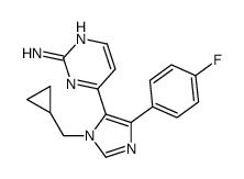 4-[3-(cyclopropylmethyl)-5-(4-fluorophenyl)imidazol-4-yl]pyrimidin-2-amine Structure