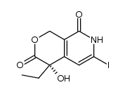 (S)-4-ethyl-4-hydroxy-6-iodo-3-oxo-1H-pyrano[3,4-c]-8-pyridone结构式