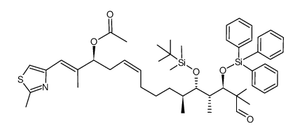 (1E,3S,5Z,10S,11S,12R,13R)-11-((tert-butyldimethylsilyl)oxy)-2,10,12,14,14-pentamethyl-1-(2-methylthiazol-4-yl)-15-oxo-13-((triphenylsilyl)oxy)pentadeca-1,5-dien-3-yl acetate结构式