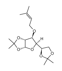 1,2:5,6-di-O-isopropylidene-3-O-(3'-methyl-2'-butenyl)-α-D-glucofuranose结构式