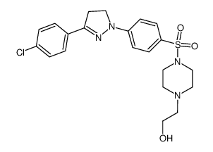 4-({4-[3-(4-chlorophenyl)-4,5-dihydro-1H-pyrazol-1-yl]phenyl}sulfonyl)piperazine-1-ethanol Structure