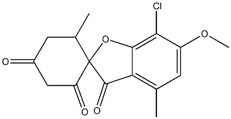 7-Chloro-6-methoxy-4,6'-dimethylspiro[benzofuran-2(3H),1'-cyclohexane]-2',3,4'-trione结构式