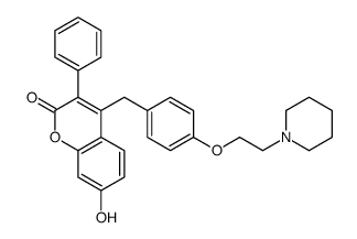 7-hydroxy-3-phenyl-4-[[4-(2-piperidin-1-ylethoxy)phenyl]methyl]chromen-2-one Structure