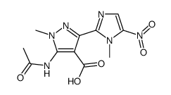 5-acetylamino-1-methyl-3-(1-methyl-5-nitro-1H-imidazol-2-yl)-1H-pyrazole-4-carboxylic acid结构式