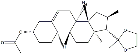 3β-(Acetyloxy)-16α-methylpregn-5-en-20-one ethylene acetal structure