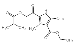 1H-Pyrrole-3-carboxylicacid,2,4-dimethyl-5-[(2-methyl-1-oxopropoxy)acetyl]-,ethylester(9CI) structure