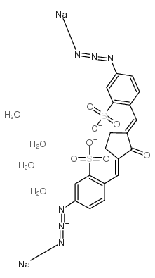 2,5-双-(4-叠氮基-2-硫亚苄基)-环戊酮二钠四水合物结构式