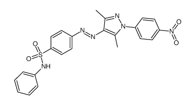 4-[3,5-dimethyl-1-(4-nitro-phenyl)-1H-pyrazol-4-ylazo]-N-phenyl-benzenesulfonamide结构式