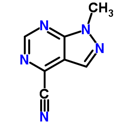 1-Methyl-1H-pyrazolo[3,4-d]pyrimidine-4-carbonitrile结构式