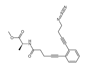 (S)-2-{5-[2-(4-Azido-but-1-ynyl)-phenyl]-pent-4-ynoylamino}-propionic acid methyl ester Structure