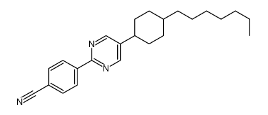 trans-4-[5-(4-heptylcyclohexyl)-2-pyrimidyl]benzonitrile structure