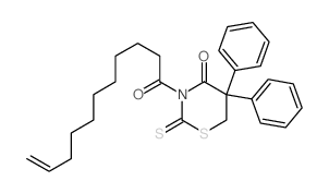 4H-1,3-Thiazin-4-one,tetrahydro-3-(1-oxo-10-undecen-1-yl)-5,5-diphenyl-2-thioxo- Structure