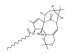 ingenol-5β,20-O,O-isopropylidene-3β-O-myristinate结构式