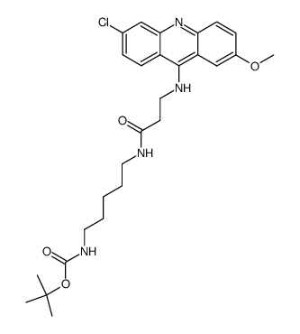 {5-[3-(6-Chloro-2-methoxy-acridin-9-ylamino)-propionylamino]-pentyl}-carbamic acid tert-butyl ester Structure