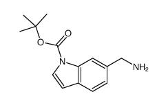 6-氨基甲基-吲哚-1-羧酸叔丁酯结构式