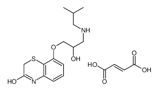 (E)-but-2-enedioic acid,8-[2-hydroxy-3-(2-methylpropylamino)propoxy]-4H-1,4-benzothiazin-3-one Structure