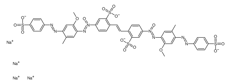 tetrasodium 4,4'-bis[[2-methoxy-5-methyl-4-[(4-sulphonatophenyl)azo]phenyl]-N,N,O-azoxy]stilbene-2,2'-disulphonate结构式