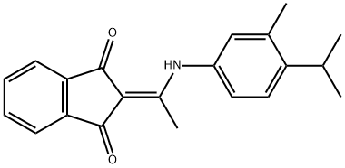 2-(((3-methyl-4-(isopropyl)phenyl)amino)ethylidene)indane-1,3-dione Structure