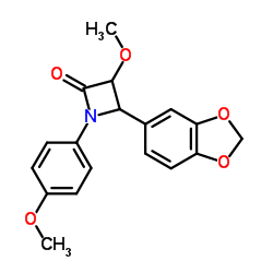 4-BENZO[D]1,3-DIOXOLAN-5-YL-3-METHOXY-1-(4-METHOXYPHENYL)AZETIDIN-2-ONE picture