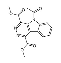 5-Acetyl-5H-pyridazino[4,5-b]indole-1,4-dicarboxylic acid dimethyl ester Structure