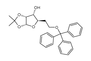 5-deoxy-1,2-O-isopropylidene-6-O-triphenylmethyl-α-D-ribo-hexofuranose Structure