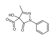 4-hydroxy-5-methyl-4-nitro-2-phenylpyrazol-3-one结构式