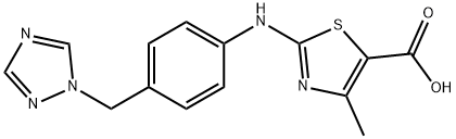 2-((4-((1H-1,2,4-triazol-1-yl)methyl)phenyl)amino)-4-methylthiazole-5-carboxylic acid结构式