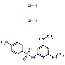 4-Amino-N-[2,6-bis(methylamino)-4-pyrimidinyl]benzenesulfonamide dihydrochloride结构式