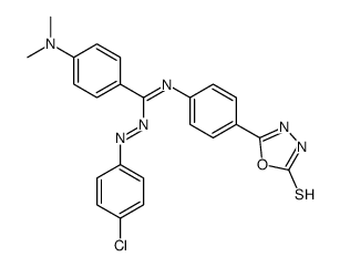 N-(4-chlorophenyl)imino-4-(dimethylamino)-N'-[4-(2-sulfanylidene-3H-1,3,4-oxadiazol-5-yl)phenyl]benzenecarboximidamide Structure