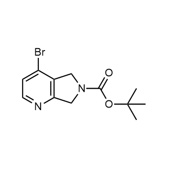 4-溴-5H,6H,7H-吡咯并[3,4-b]吡啶-6-羧酸叔丁酯结构式