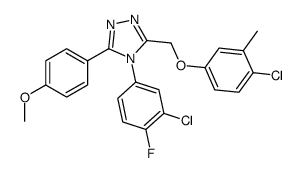 4-(3-chloro-4-fluorophenyl)-3-[(4-chloro-3-methylphenoxy)methyl]-5-(4-methoxyphenyl)-1,2,4-triazole结构式