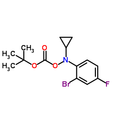 {[(2-Bromo-4-fluorophenyl)(cyclopropyl)amino]oxy}[(2-methyl-2-propanyl)oxy]methanone Structure